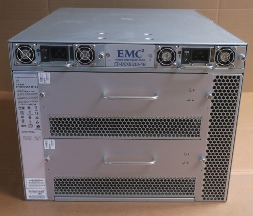 Brocade EMC DCX 8510-4 Backbone SAN Switch 2x FC16-48 2x CR16-4 2x CP8 1x FX8-24