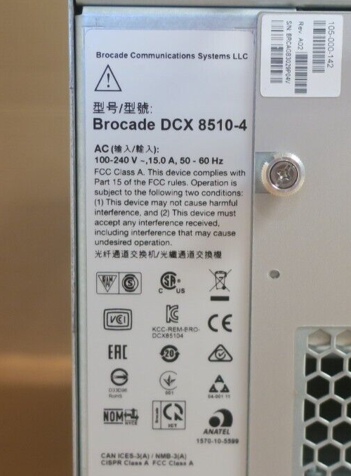 Brocade EMC DCX 8510-4 Backbone SAN Switch 2x FC16-48 2x CR16-4 2x CP8 1x FX8-24