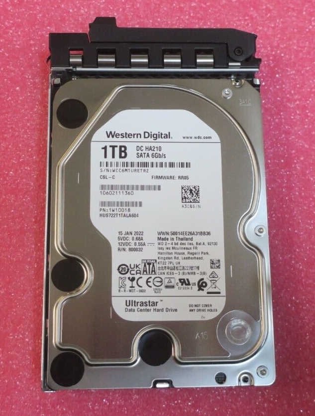 Fujitsu 1TB 7.2K SATA 6Gb/s 512n 3.5" LFF Hot-Plug Hard Drive HDD PY-BH1T7B9