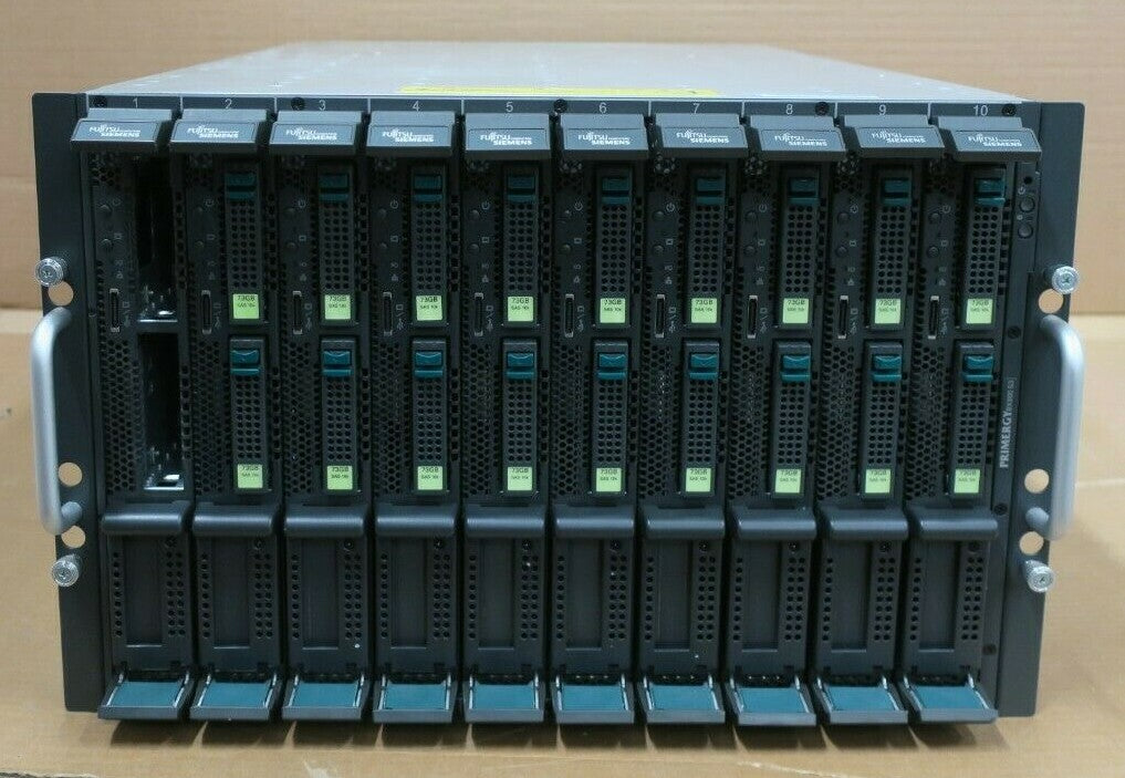 Fujitsu Primergy BX600 S3 S26361-K1156-V301 Chassis +10x BX620 S4 Blade Servers