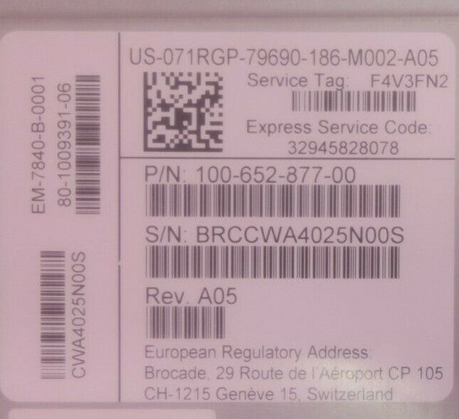 New Brocade MP-7840B 24x 16Gb FC 2x 40GbE 16x 10GbE SAN Extension Switch -71RGP