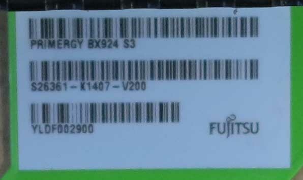 Fujitsu Primergy BX924 S3 Dual Server Blade CTO 8GB FC Mezz S26361-K1407-V200