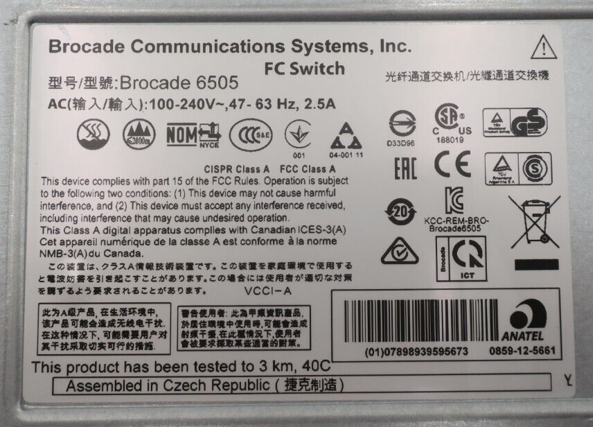 Brocade EMC DS-6505B 24-Port 16Gb FC SAN Switch EM-6505-12-8G-0R 12-Port Active
