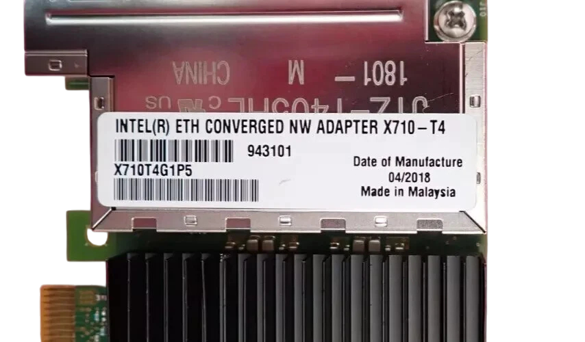 Intel X710-T4 Quad Port 10GbE RJ45 Converged Network Adapter CNA X710T4G1P5