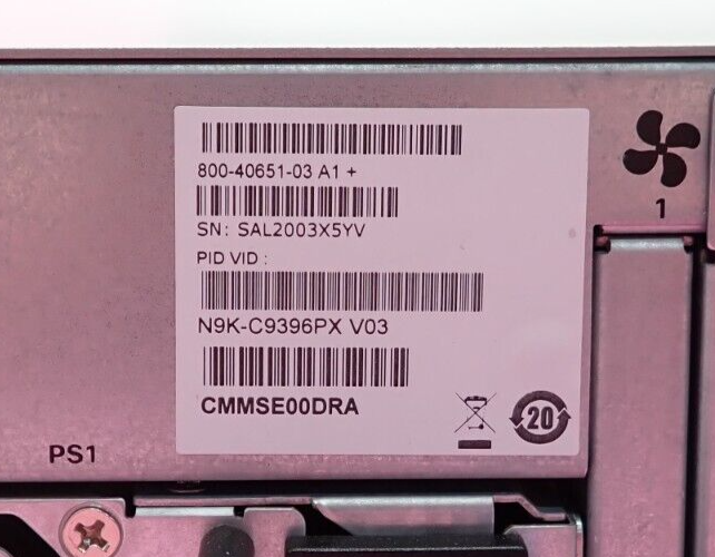 Cisco Nexus 9396PX N9K-C9396PX 48x 1/10GE SFP+ + N9K-M12PQ 12x 40GE QSFP Switch