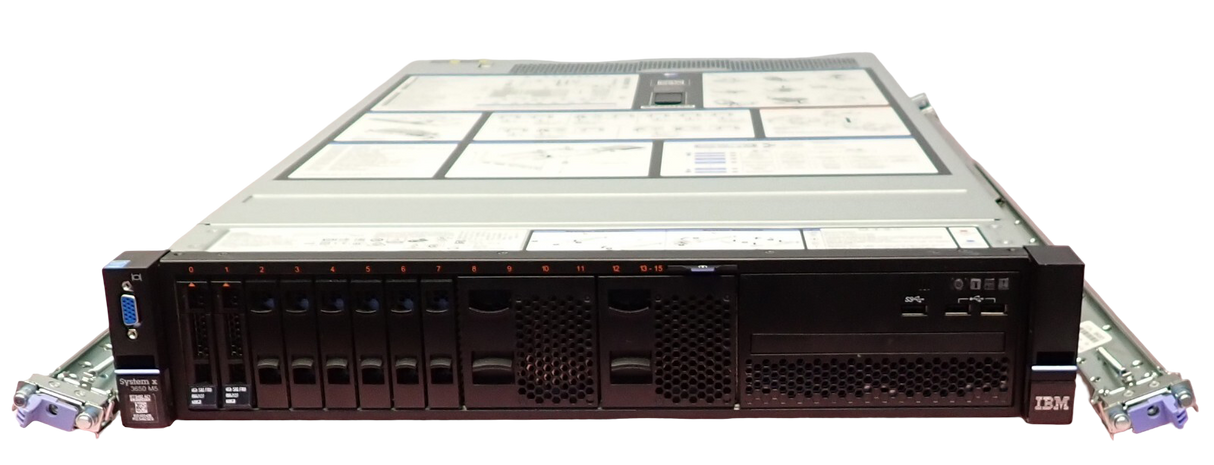 IBM x3650 M5 5462-AC1 2x 10C E5-2650V3 128GB RAM 2x 600GB HDD 8-Bay 2U Server