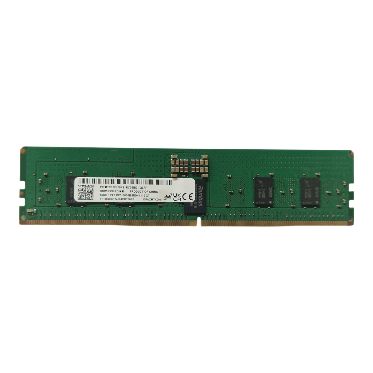 Micron MTC10F1084S1RC56BD1 Lenovo 16GB 1Rx8 PC5-5600 ECC RDIMM Memory 5M31E39636