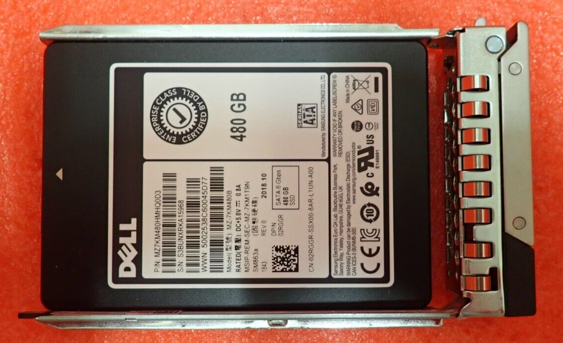 Dell PowerEdge 480GB 2.5" SATA 6Gb/s MLC Mixed Use SSD 2RGGR MZ-7KM480B
