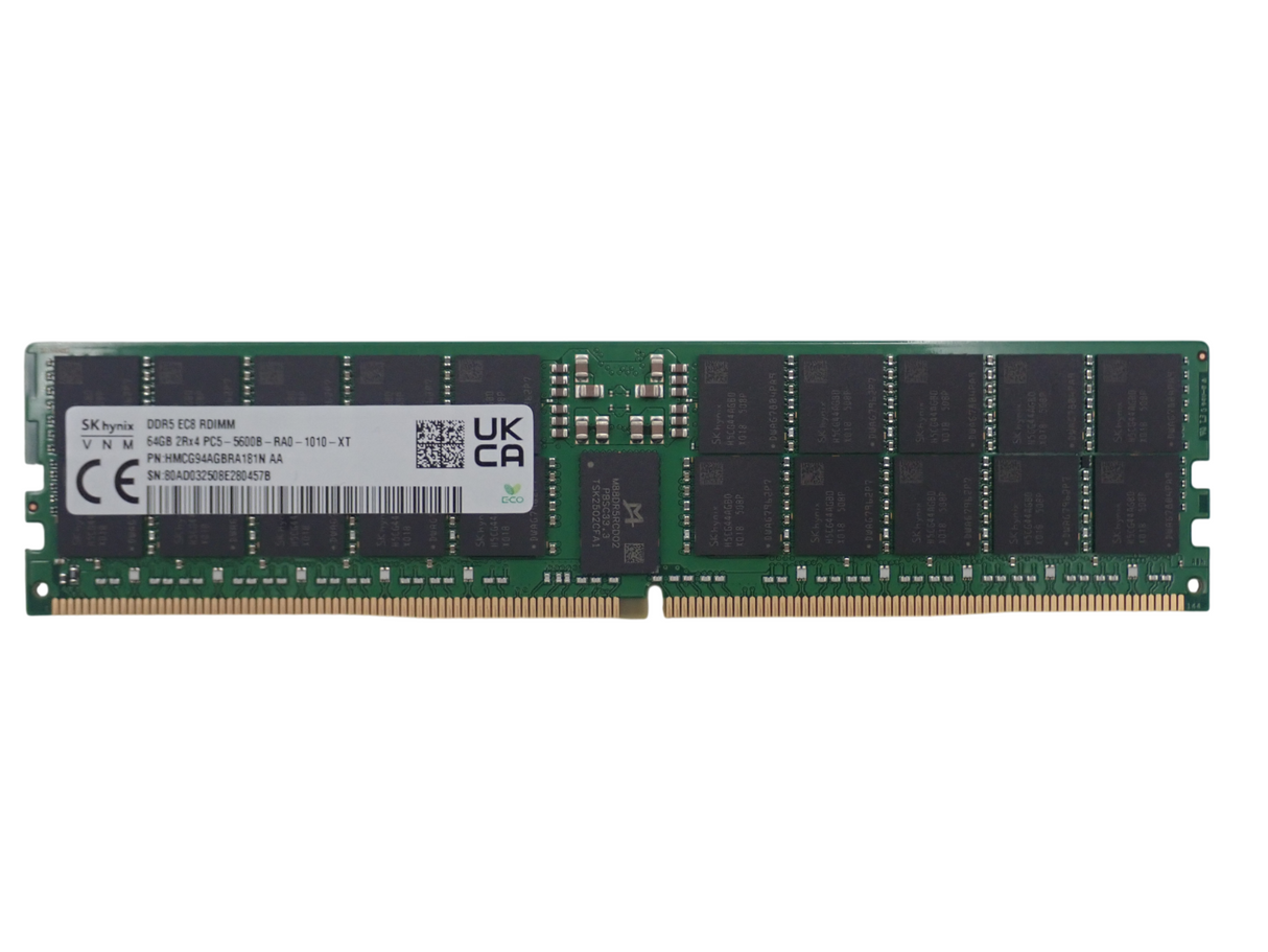 SK Hynix 64GB 2Rx4 PC5-5600B DDR5-44800 ECC EC8 RDIMM Memory HMCG94AGBRA181N