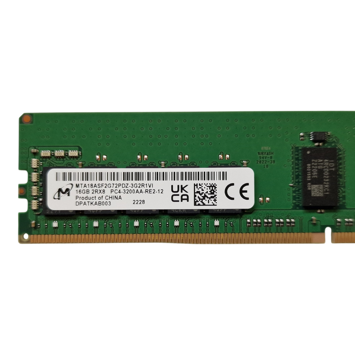 Micron MTA18ASF2G72PDZ-3G2R1 Lenovo 16GB 2Rx8 PC4-3200AA ECC RAM 5M30V06904