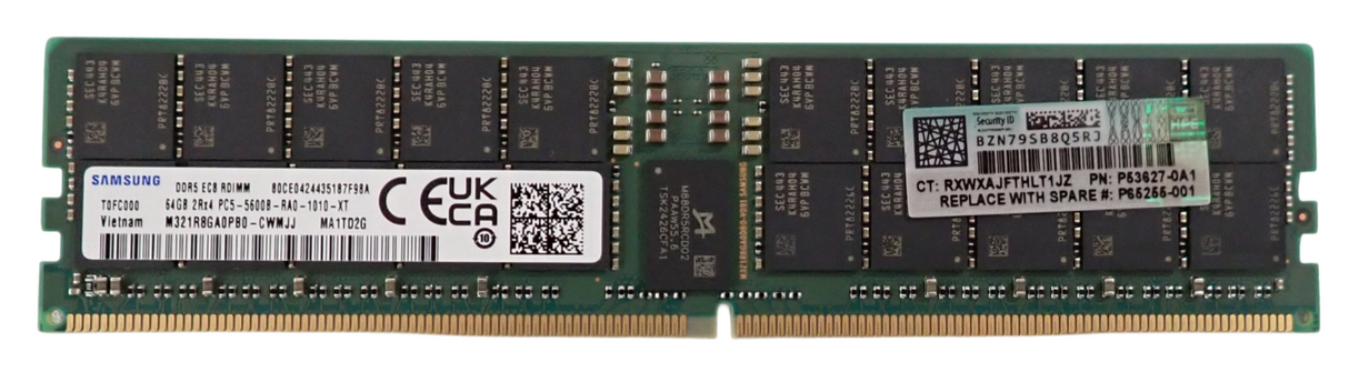 NEW HPE 64GB 2Rx4 PC5-5600B DDR5 ECC RDIMM Server Memory P65255-001 P64707-B21