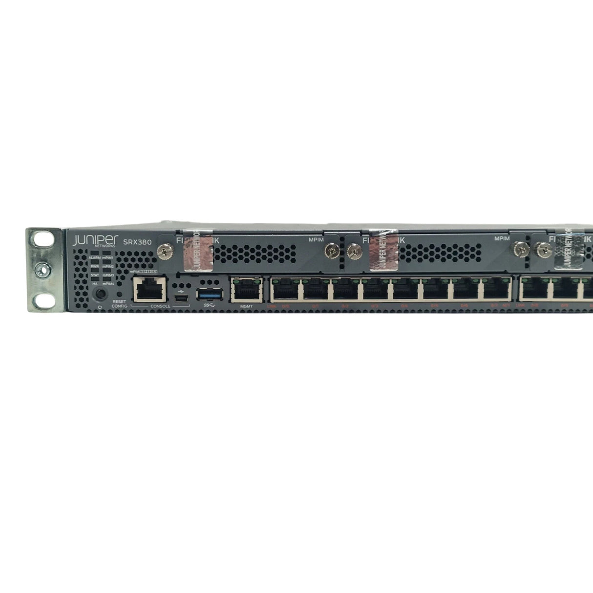 Juniper SRX380-P-SYS-JB-AC 16x 1GE RJ45 PoE+ 4x 10GE SFP+ 1U Firewall Appliance