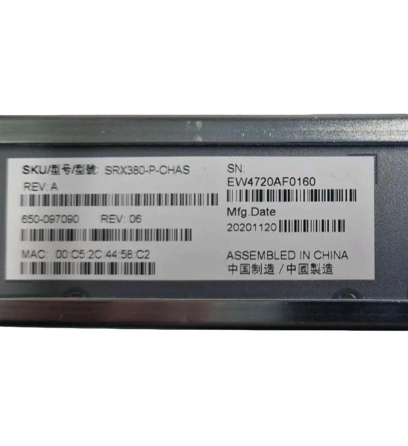 Juniper SRX380-P-SYS-JB-AC 16x 1GE RJ45 PoE+ 4x 10GE SFP+ 1U Firewall + REM lic