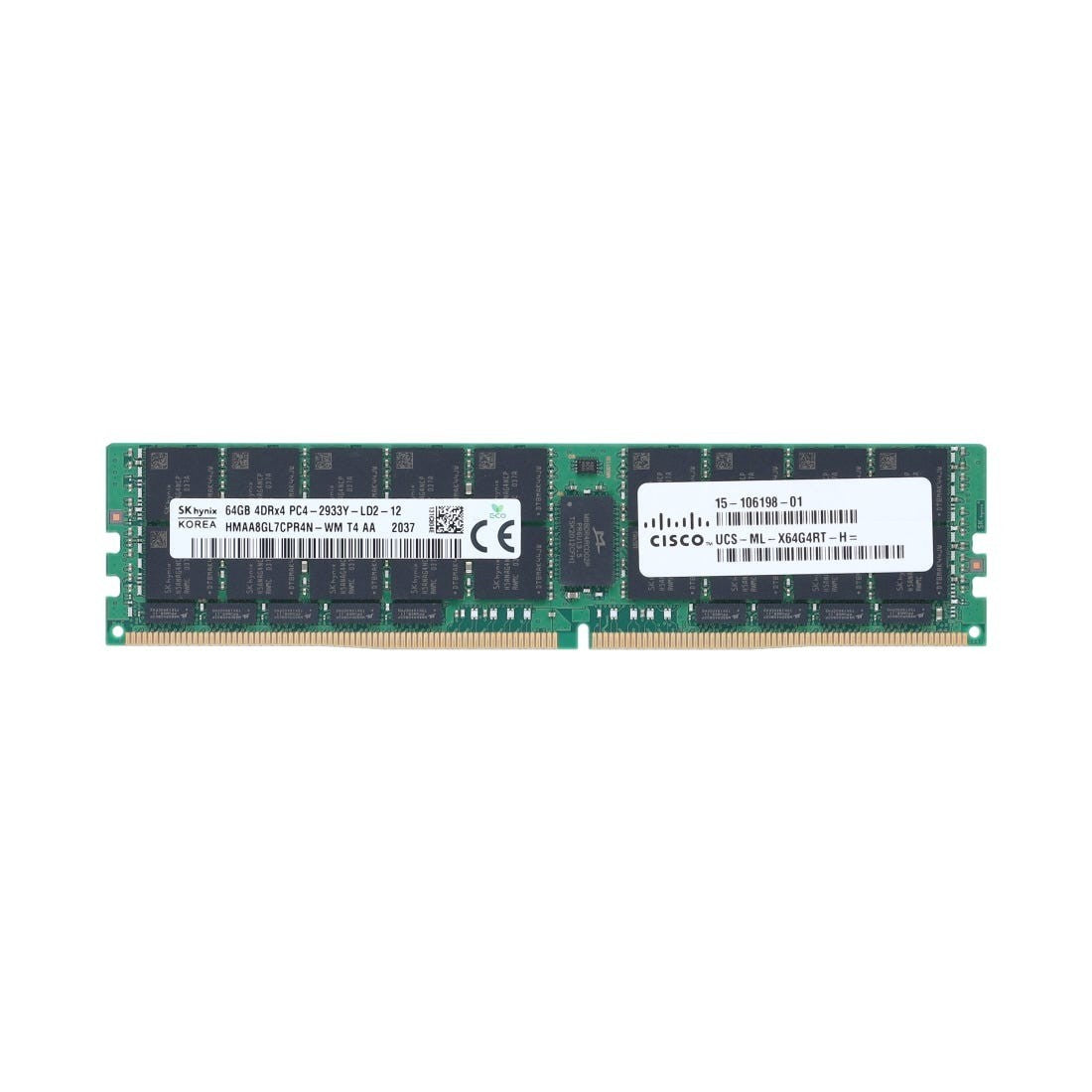 Cisco 64GB 4DRx4 PC4-2933Y DDR4-23400 ECC RDIMM Server Memory UCS-ML-X64G4RT-H