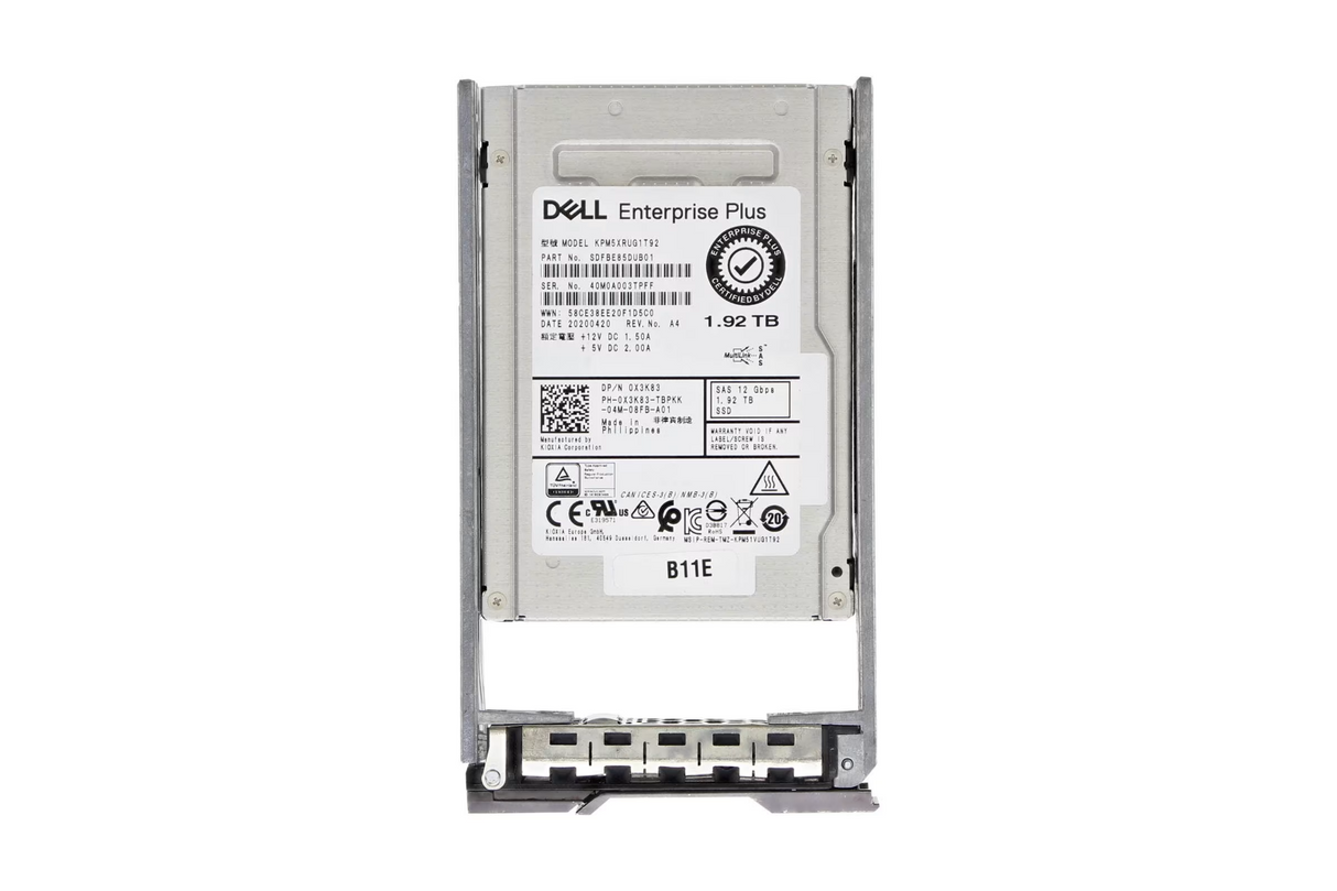 Dell Compellent 1.92TB SAS 12G RI Enterprise Class 2.5" SSD X3K83 KPM5XRUG1T92
