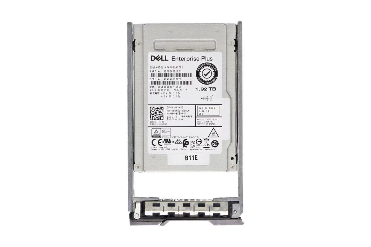 Dell Compellent 1.92TB SAS 12G RI Enterprise Class 2.5" SSD X3K83 KPM5XRUG1T92