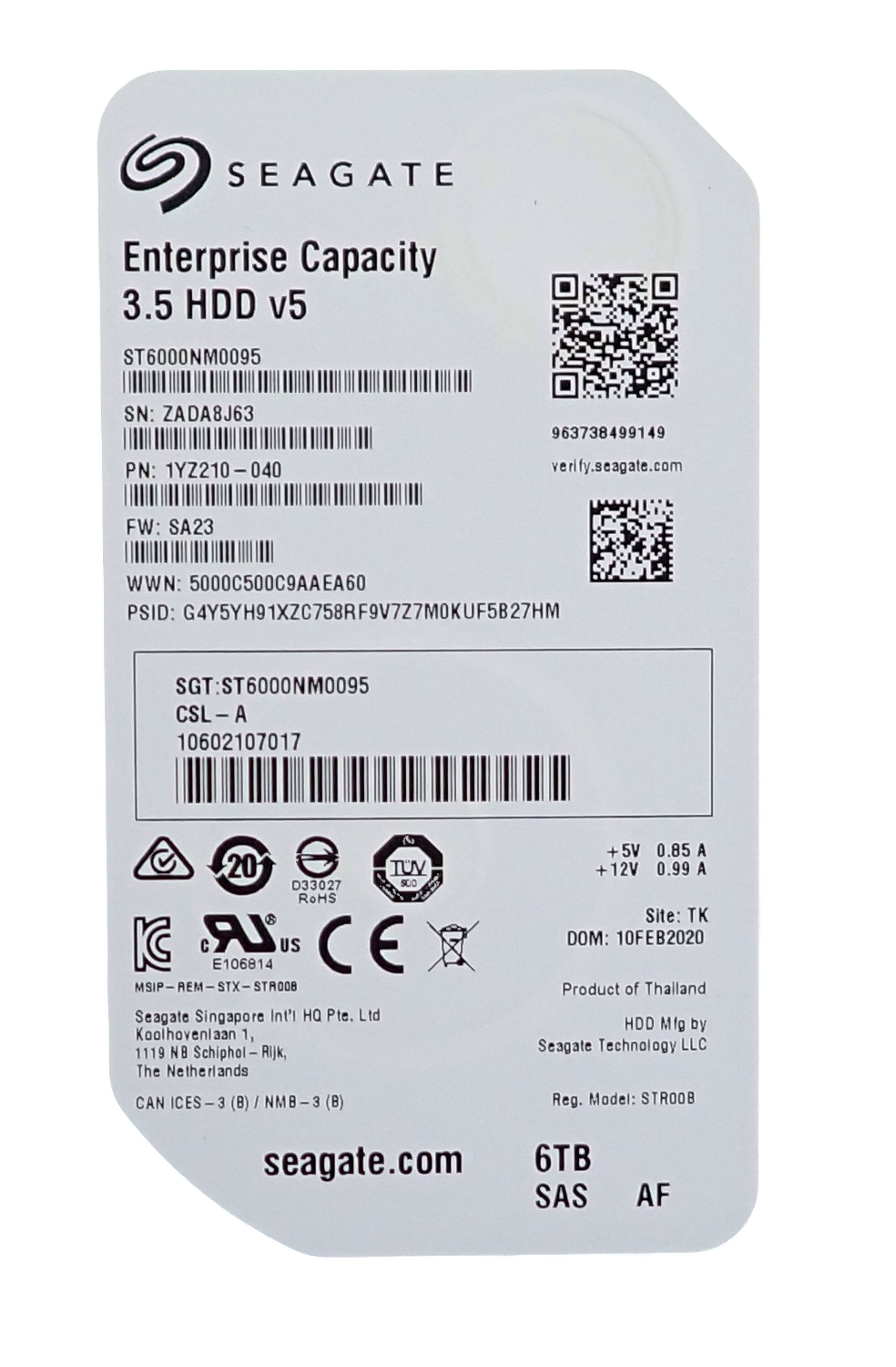 NEW Fujitsu Eternus 6TB 7.2K SAS 12G 512e Hot-Plug 3.5" HDD JX42-35-HD6TB12