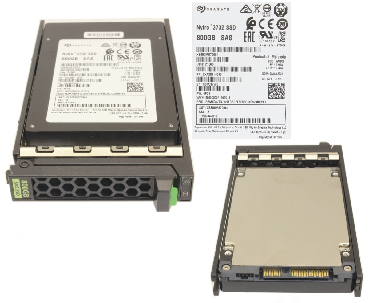 NEW Fujitsu 800GB SSD SAS 12G Write Intensive SFF 2.5" HotPlug S26361-F5865-L800