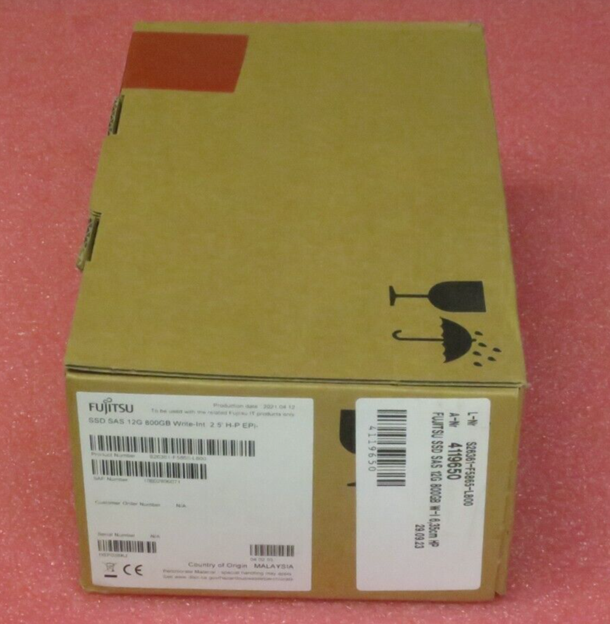 NEW Fujitsu 800GB SSD SAS 12G Write Intensive SFF 2.5" HotPlug S26361-F5865-L800