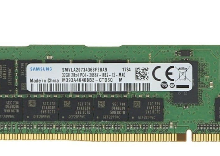 Samsung 32GB 2Rx4 DDR4 PC4-2666V ECC REG Server Memory M393A4K40BB2-CTD