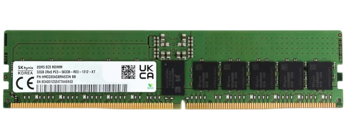 NEW SK Hynix 32GB 2Rx8 PC5-5600B DDR5-44800 EC8 ECC RDIMM Memory HMCG88AGBRA623N