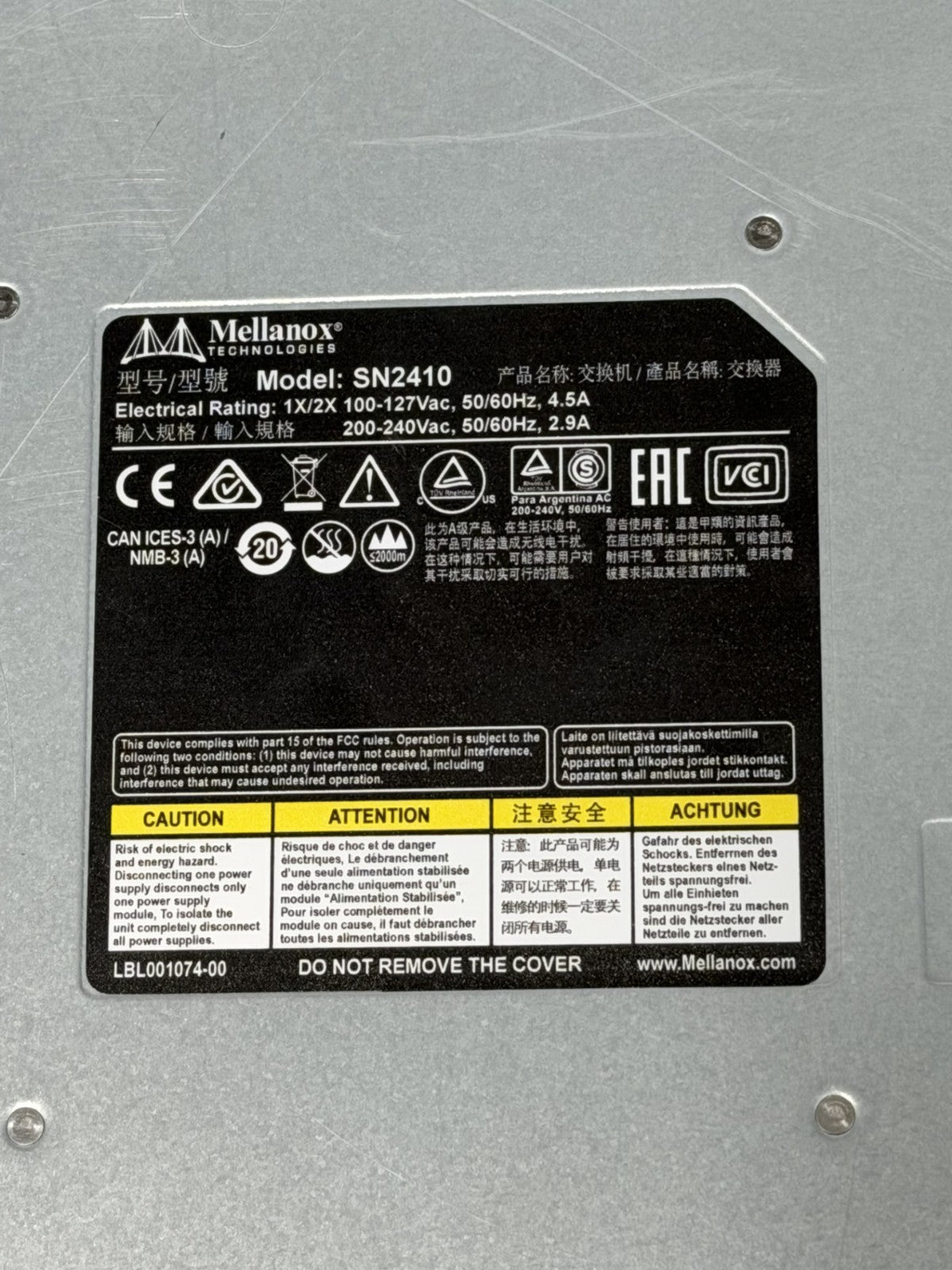 Mellanox SN2410 48x 10G SFP28 8x 100G QSFP28 P2C Ethernet Switch MSN2410-BB2F