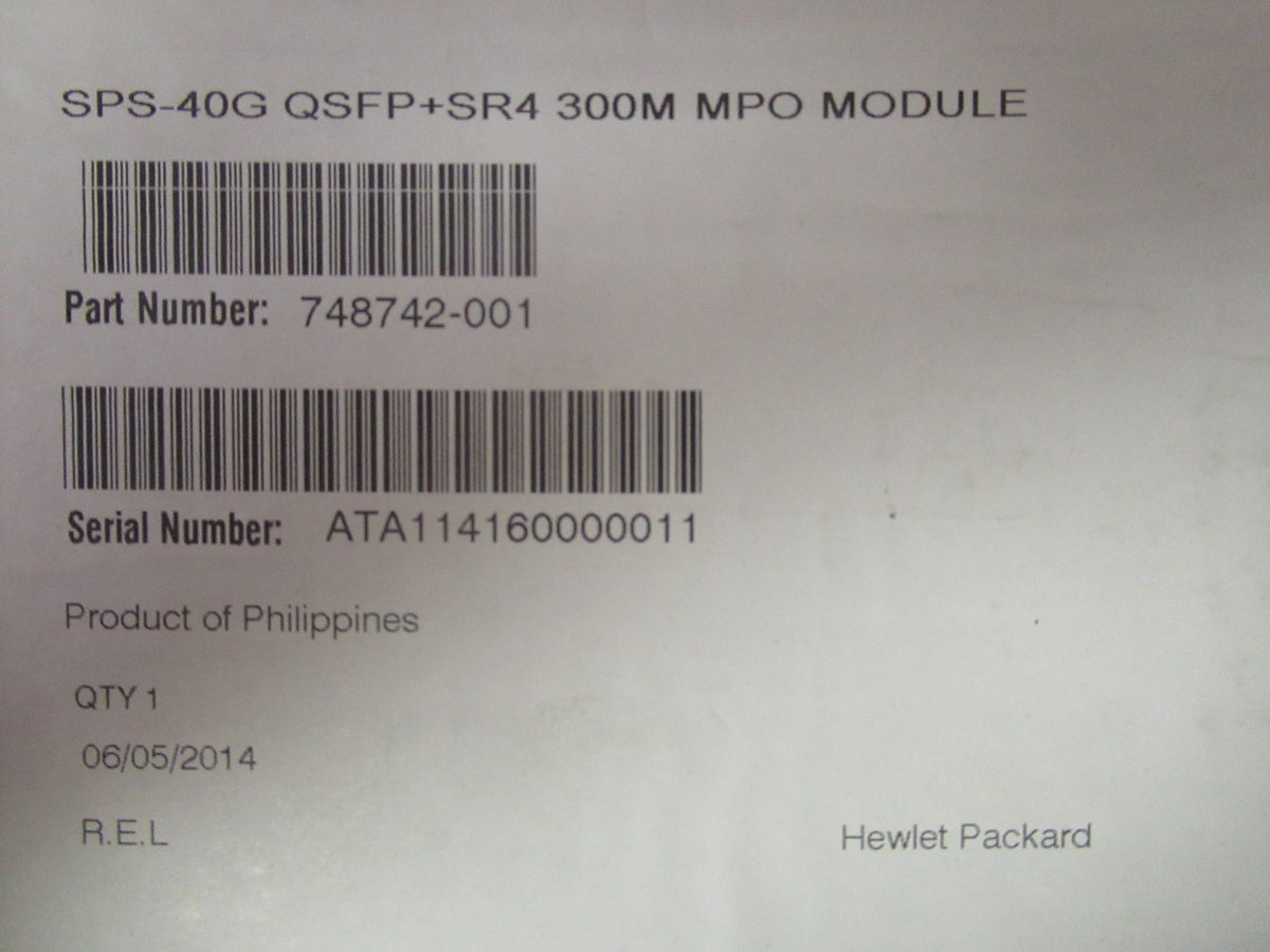 NEW HP 747698-B21 748742-001 BLADESYSTEM C-CLASS 40GB QSFP+ MPO SR4 300M