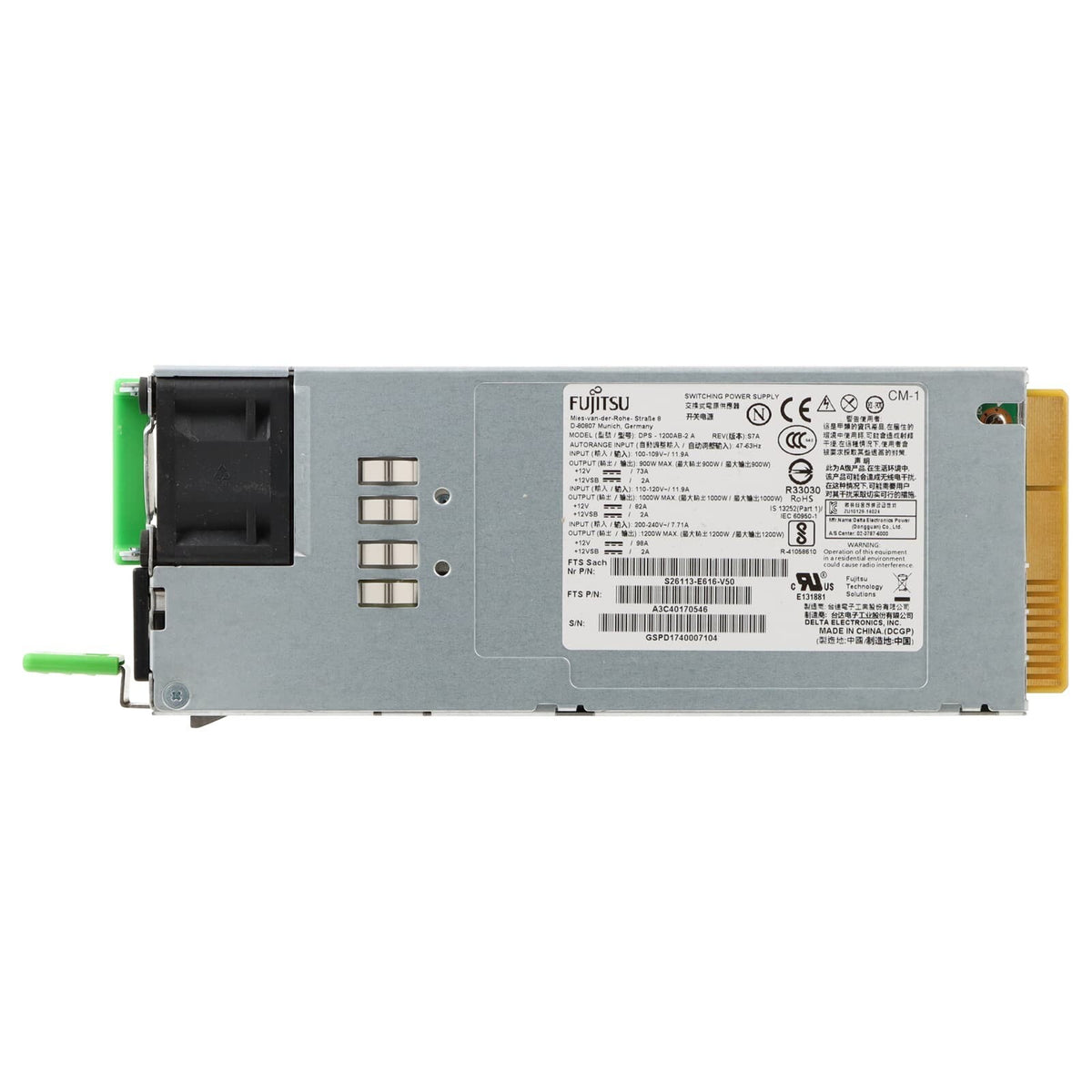 Fujitsu A3C40170546 1200W Redundant Platinum Power Supply PSU For RX2530 RX2540
