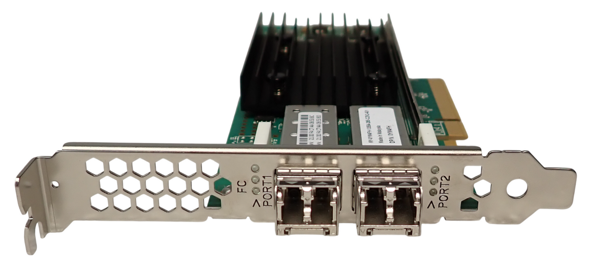 Dell QLogic QLE2772N Dual Port 32Gb FC SFP+ Host Bus Adapter HBA YM4FH + 2x SFPs