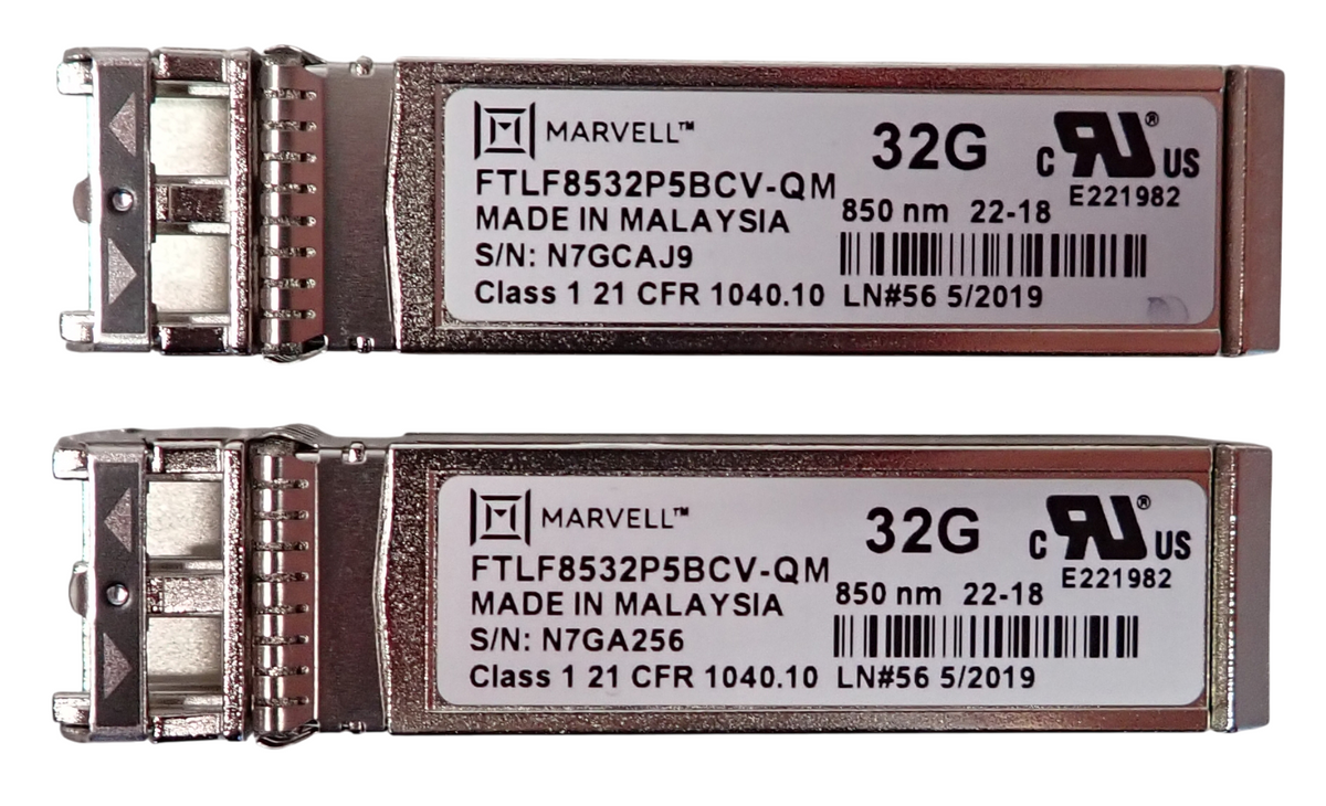 Dell QLogic QLE2772N Dual Port 32Gb FC SFP+ Host Bus Adapter HBA YM4FH + 2x SFPs
