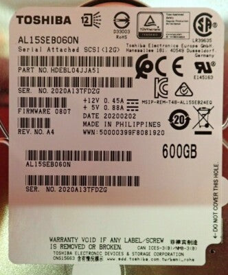 Huawei FusionStorage 600GB 10K SAS 12Gb/s 2.5" HDD SAS10K-600G2S-A2 02353KFD