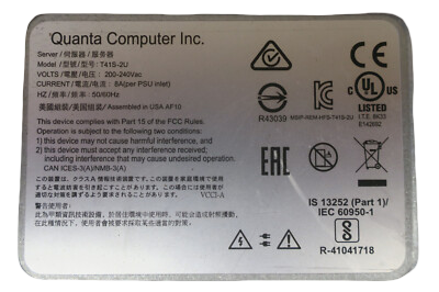QCT QuantaPlex T41S-2U 19x 2TB HDD 3x 800GB SSD 4x Node 8x E5-2620V3 1024GB Ram