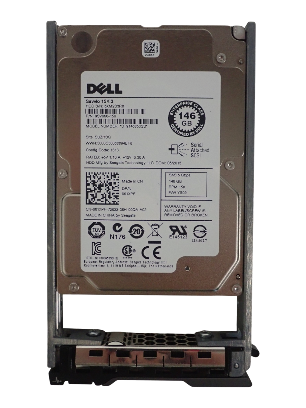 Dell 146GB 15K SAS 6G 64MB Cache 2.5" Hot-Swap HDD 61XPF + 12th/13th Gen Caddy