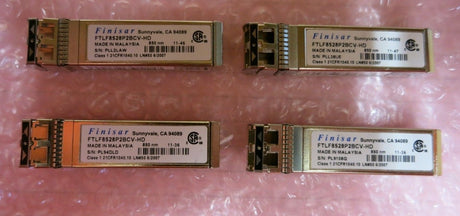 4 x Finisar FTLF8528P2BCV-HD 8G Fibre Channel SFP+ 850nm 500m Transceiver Module