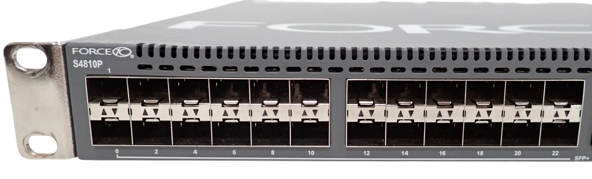 Force10 S4810P S4810-01-64F 48x 10GE SFP+ + 4x 40GE QSFP+ Switch F2B OS9 1x PSU