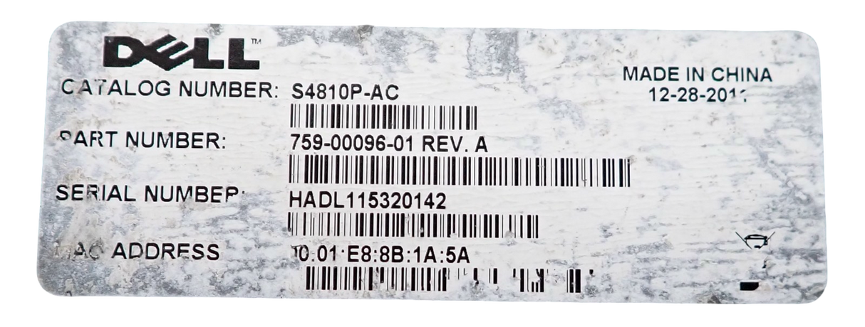 Force10 S4810P S4810-01-64F 48x 10GE SFP+ + 4x 40GE QSFP+ Switch F2B OS9 1x PSU
