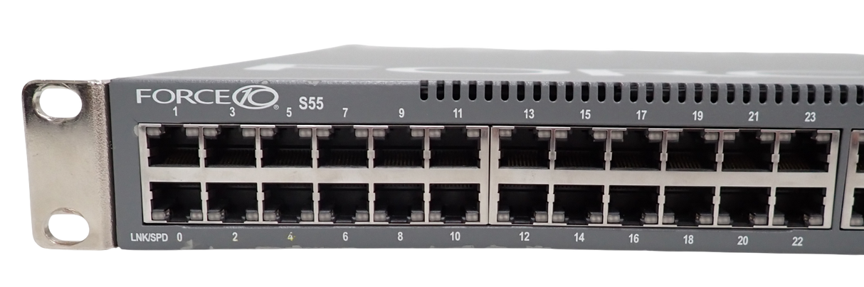 Force10 S55-01-GE-44T S55T 44x 1G RJ45 4x 1G SFP F2B Switch OS8 + S55-10GE-2SFP+