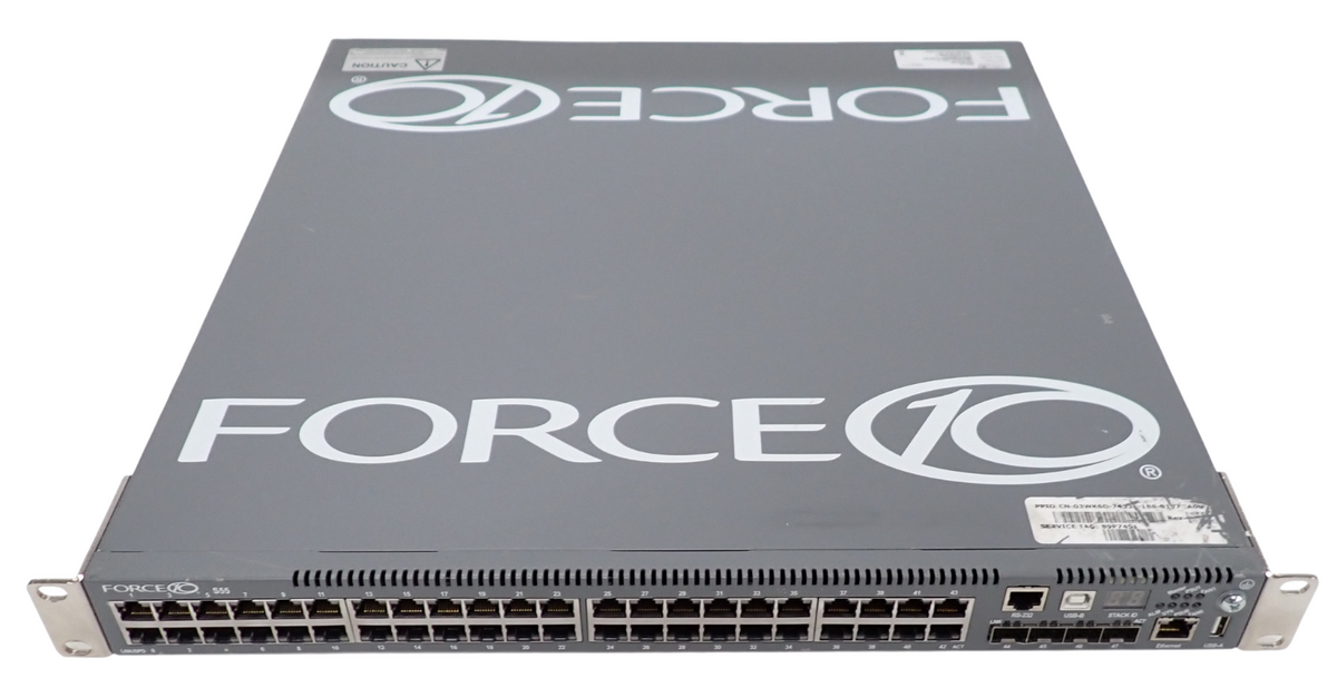 Force10 S55-01-GE-44T S55T 44x 1G RJ45 4x 1G SFP F2B Switch OS8 + S55-10GE-2SFP+