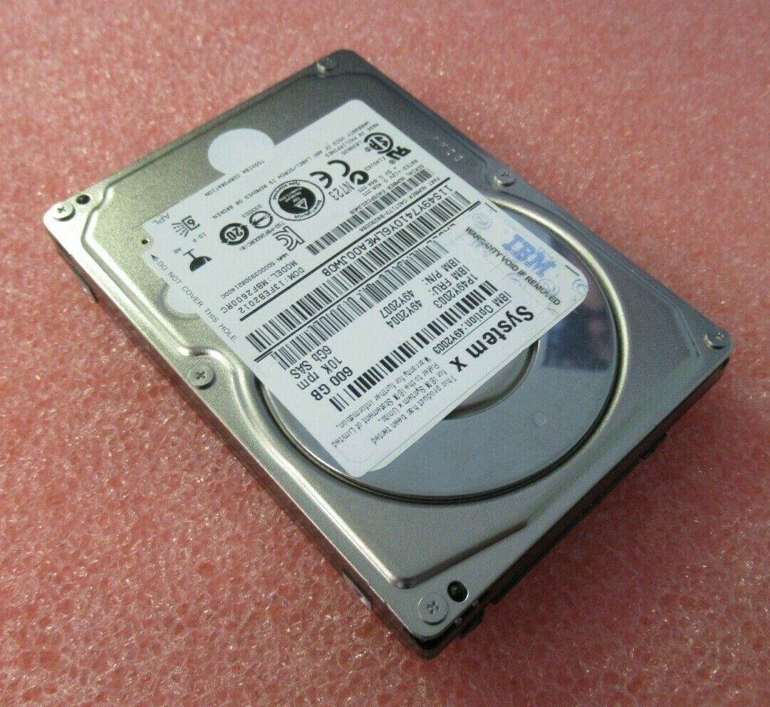 IBM 600GB 2.5" SAS 6GB/s 10K 16MB Server Hard Drive HDD 49Y2004 49Y2007