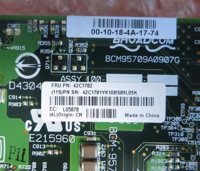 IBM 42C1782 NETXTREME II 1000 PCI-E DUAL-PORT GIGABIT ETHERNET ADAPTER