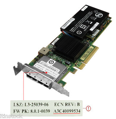 Fujitsu LSI 8880EM2 8-Port SAS External RAID Controller L3-25039-06 A3C40099534