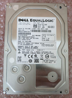 Dell EqualLogic 2TB 7.2K SATA 3G 3.5" LFF HDD Hard Disk Drive 1CJWD
