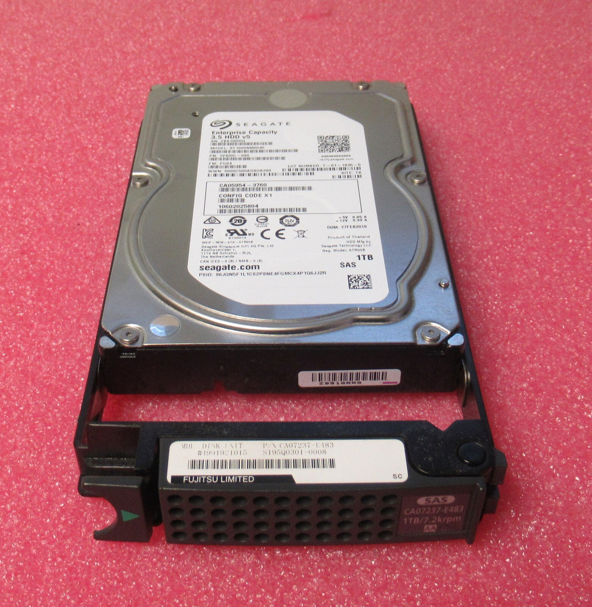 Fujitsu CA07237-E483 Eternus 3.5" 1TB 7.2K 128MB SAS 12Gb/s HDD In Caddy
