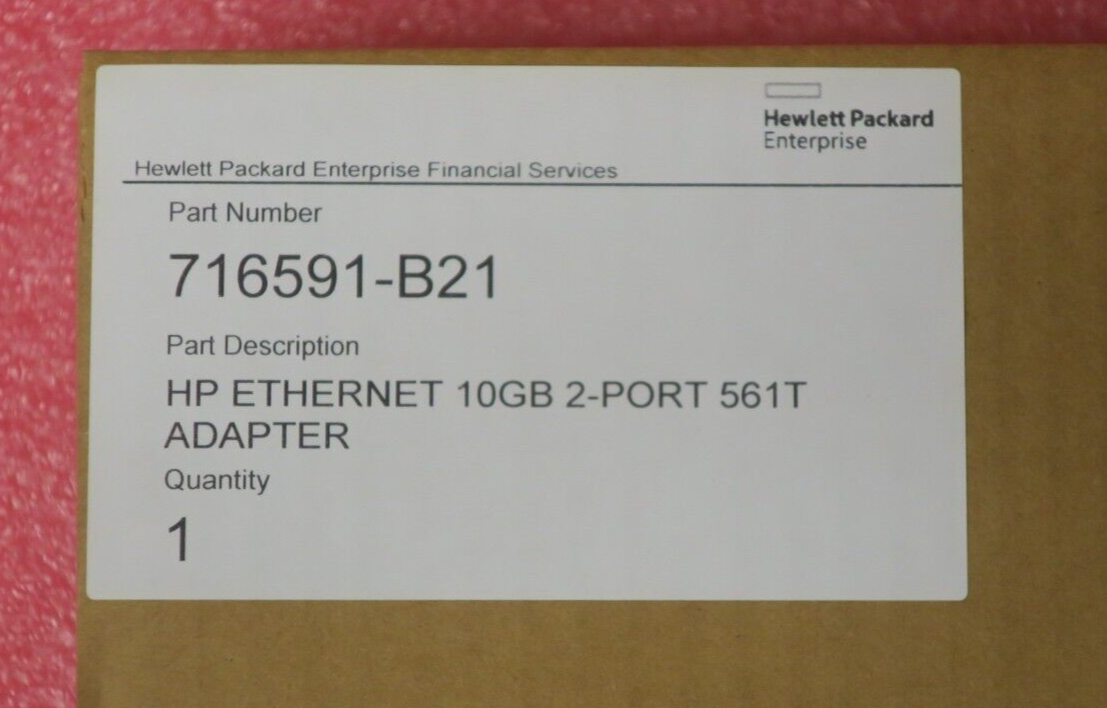 NEW HP 561T 10Gb 2-Port Ethernet Network 10GBASE-T Adapter 717708-001 716591-B21