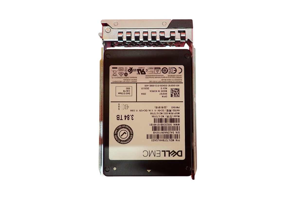 NEW Dell 3.84TB SSD SAS 2.5" 12G X8F87 Samsung MZ-ILT3T8A PM1643 Hot-Plug +caddy