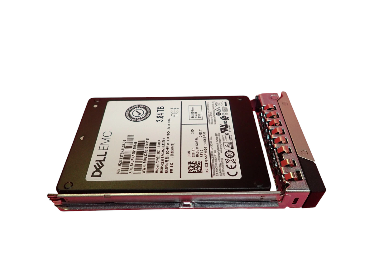 NEW Dell 3.84TB SSD SAS 2.5" 12G X8F87 Samsung MZ-ILT3T8A PM1643 Hot-Plug +caddy