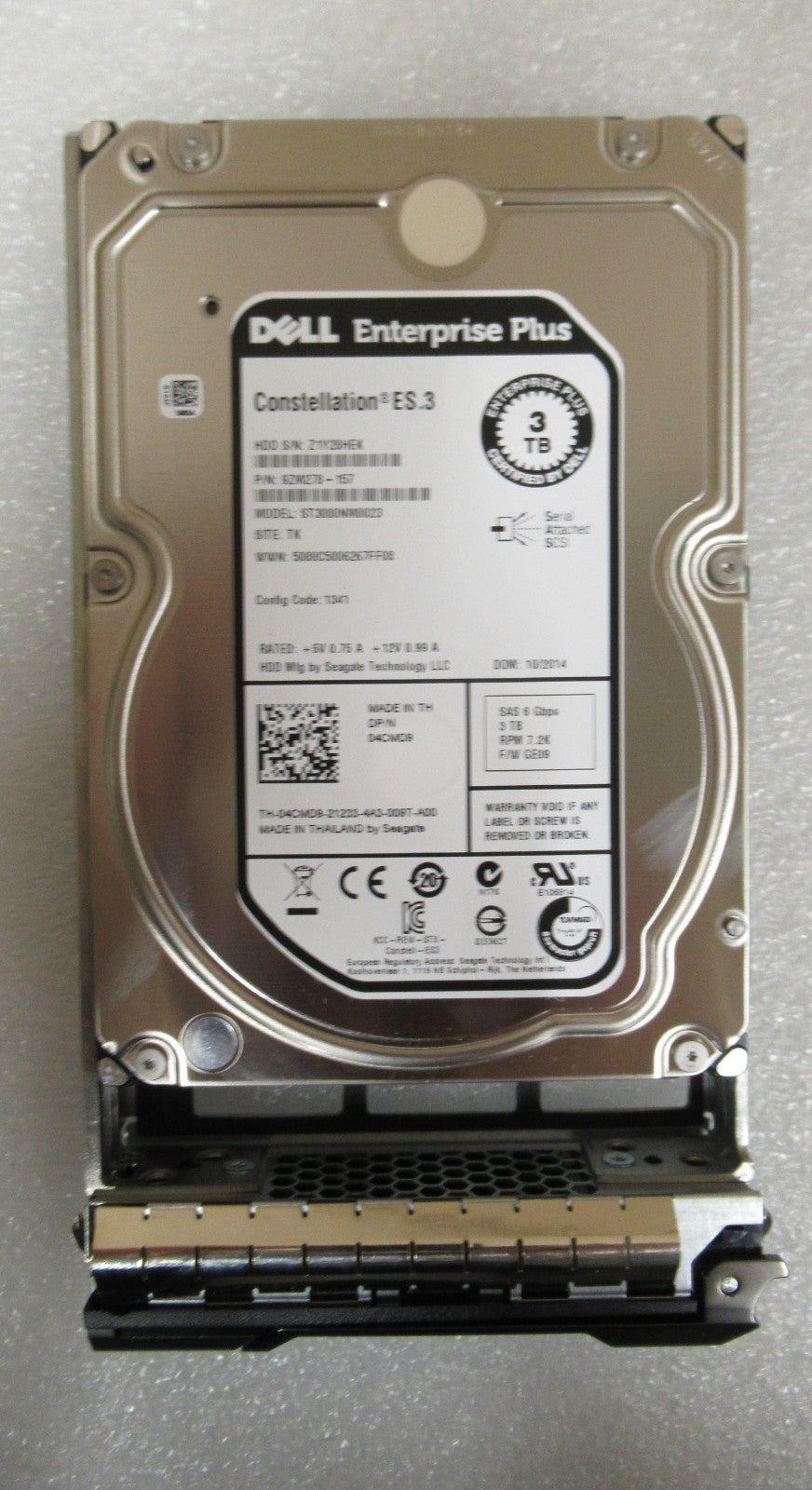 Dell Compellent Enterprise Plus 3TB 3.5" SAS 6Gb/s 7.2K 128MB HDD SC200 4CMD9