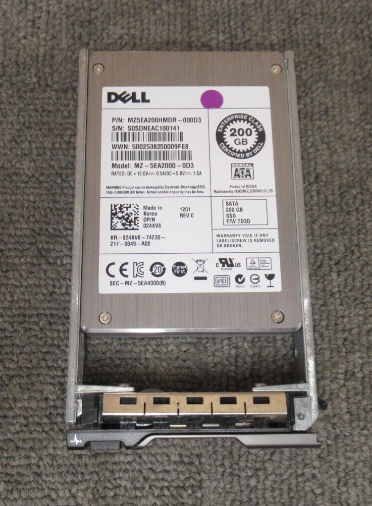 Dell SSD Samsung MZ5EA200HMDR 24XV8 200GB SATA 2.5" Solid State Drive