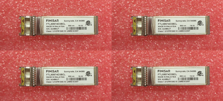 4x FINISAR FTLX8574D3BCL 10GBASE-SR 400m 850nm SFP+ Optical Transceiver Module