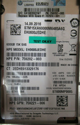 HP 600GB 2.5" SAS 12GB/s 15K Enterprise 12G HDD in 3.5"  737574-001 737396-B21